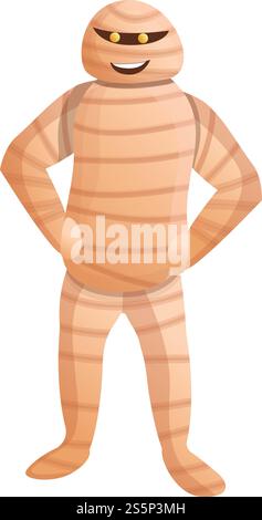 Zombie mummy icon. Cartoon of zombie mummy vector icon for web design isolated on white background. Zombie mummy icon, cartoon style Stock Vector