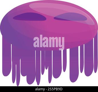 Violet bacteria icon. Cartoon of violet bacteria vector icon for web design isolated on white background. Violet bacteria icon, cartoon style Stock Vector