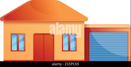 House garage icon. Cartoon of house garage vector icon for web design isolated on white background. House garage icon, cartoon style Stock Vector