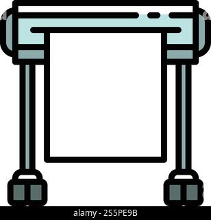Plotter icon. Outline plotter vector icon for web design isolated on white background. Plotter icon, outline style Stock Vector