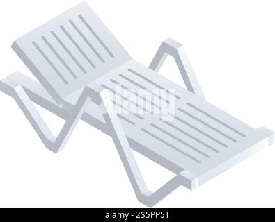 Plastic beach chair icon. Isometric of plastic beach chair vector icon for web design isolated on white background. Plastic beach chair icon, isometric style Stock Vector