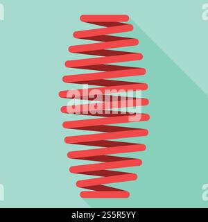 Red coil icon. Flat illustration of red coil vector icon for web design. Red coil icon, flat style Stock Vector