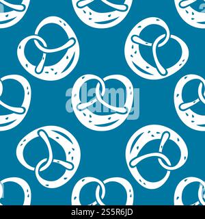 Lunch pretzel pattern. Simple illustration of lunch pretzel vector pattern for web design. Lunch pretzel pattern, simple style Stock Vector