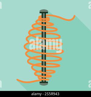 Cord wire icon. Flat illustration of cord wire vector icon for web design. Cord wire icon, flat style Stock Vector