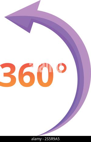 360 degrees angle icon. Cartoon of 360 degrees angle vector icon for ...