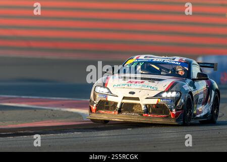 Dubai, United Arab Emirates. 12th Jan, 2025. The Continental TTR Racing (SWI) Toyota GR Supra GT4 EVO car competes in the 24H Dubai race at the Dubai Autodrome. This year's 24H Dubai race celebrated the twentieth anniversary of the Dubai Autodrome, and also kicked off the 2025 season of the 24H Series. (Credit Image: © Robert Blakley/ZUMA Press Wire) EDITORIAL USAGE ONLY! Not for Commercial USAGE! Stock Photo