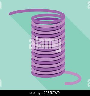 Coil cable icon. Flat illustration of coil cable vector icon for web design. Coil cable icon, flat style Stock Vector