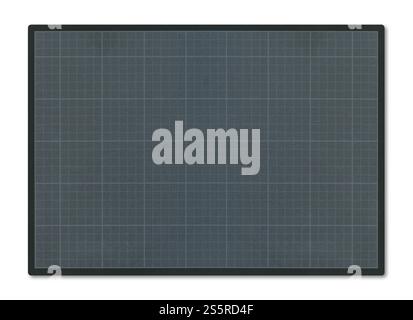 Black cutting mat with scales. Background wallpaper isolated on white. Black cutting mat isolated on white Stock Photo