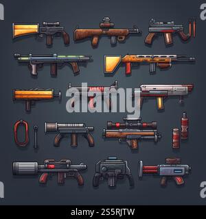 automatic rifle weapon game ai generated. background , gun military ...