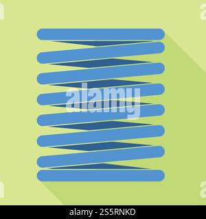 Metal spring icon. Flat illustration of metal spring vector icon for web design. Metal spring icon, flat style Stock Vector