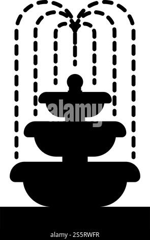 Fountain Tier of Water icon black color vector illustration flat style simple image. Fountain Tier of Water icon black color vector illustration flat style image Stock Vector