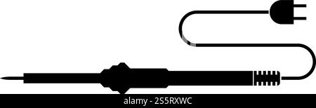 Electric soldering iron for radio repair work icon black color vector illustration flat style simple image. Electric soldering iron for radio repair work icon black color vector illustration flat style image Stock Vector