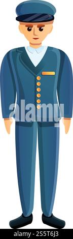 Soldier blue uniform icon. Cartoon of soldier blue uniform vector icon for web design isolated on white background. Soldier blue uniform icon, cartoon style Stock Vector