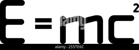 E mc squared Energy formula physical law E mc sign e equal mc 2 Education concept Theory of relativity icon black color vector illustration flat style simple image. E mc squared Energy formula physical law E mc sign e equal mc 2 Education concept Theory of relativity icon black color vector illustration flat style image Stock Vector