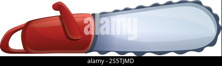 Chainsaw icon. Cartoon of chainsaw vector icon for web design isolated on white background. Chainsaw icon, cartoon style Stock Vector