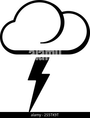 Cloud and lightning bolt vector illustration Stock Vector Image & Art ...