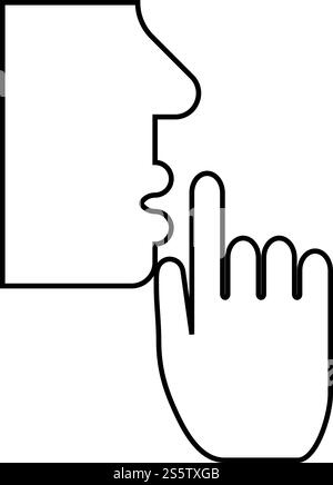 Keep silence concept Man shows index finger quietly Person closed his ...