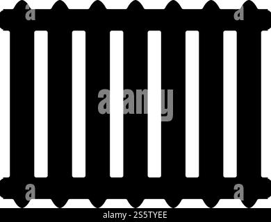 Cast iron battery Heating radiator icon black color vector illustration flat style simple image. Cast iron battery Heating radiator icon black color vector illustration flat style image Stock Vector
