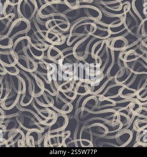Seamless Pattern Stippled Intricate Structure Texture Abstract Background In Retro Colors Stock Photo