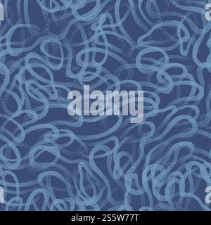 Trendy Seamless Pattern Intricate Structure Stippled Texture Blue Abstract Background Stock Photo