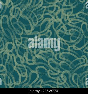 Trendy Seamless Pattern Intricate Structure Stippled Texture Turquoise Abstract Background Stock Photo
