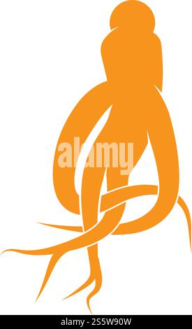 Ginseng Wave Logo Template vector symbol nature Stock Vector