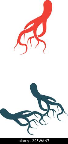 Ginseng Wave Logo Template vector symbol nature Stock Vector