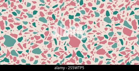 Terrazzo flooring pattern. Texture classic floor in Venetian style natural stone. Modern minimalistic floor tile for interior decoration. Trendy Stock Photo