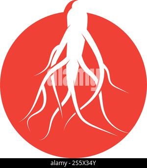 Ginseng Wave Logo Template vector symbol nature Stock Vector