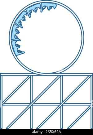 Roller coaster loop icon. Thin circle design. Vector illustration Stock ...