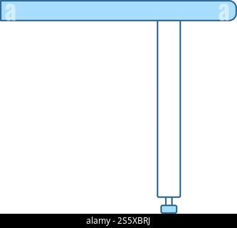 Briefing Table Console Icon. Thin Line With Blue Fill Design. Vector Illustration. Stock Vector