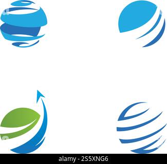 Globe technology ilustration logo vector template Stock Vector