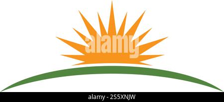 sun ilustration logo vector icon Stock Vector