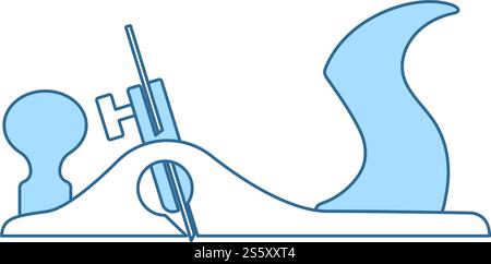 Jack-plane Tool Icon. Thin Line With Blue Fill Design. Vector Illustration. Stock Vector
