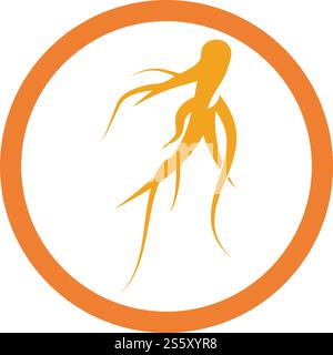 ginseng logo vector template design Stock Vector