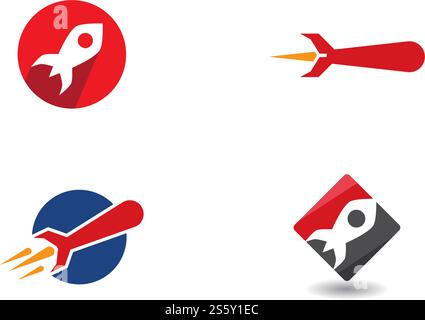 Rocket ilustration logo vector icon template Stock Vector