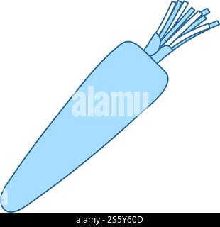 Carrot Icon. Thin Line With Blue Fill Design. Vector Illustration. Stock Vector