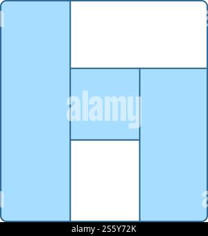 Icon Of Parquet Plank Pattern. Thin Line With Blue Fill Design. Vector Illustration. Stock Vector
