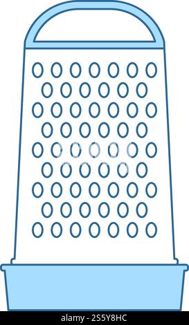 Kitchen Grater Icon. Thin Line With Blue Fill Design. Vector Illustration. Stock Vector
