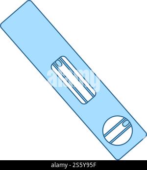 Icon Of Construction Level. Thin Line With Blue Fill Design. Vector Illustration. Stock Vector