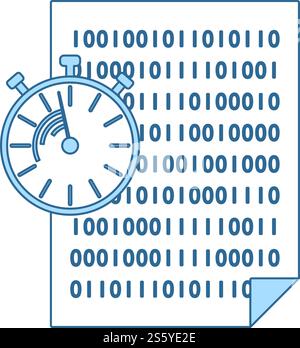 Fast Development Icon. Thin Line With Blue Fill Design. Vector Illustration. Stock Vector