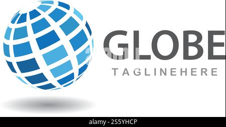 Globe technology ilustration logo vector template Stock Vector