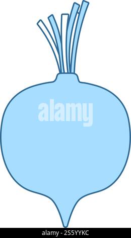 Beetroot Icon. Thin Line With Blue Fill Design. Vector Illustration. Stock Vector
