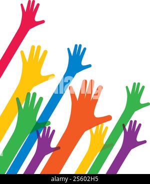 Hands up background ilustration vector template Stock Vector