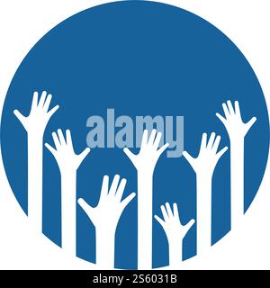 Hands up background ilustration vector template Stock Vector
