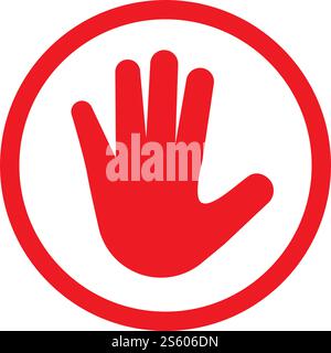 Hand blocking logo Stop Icon vector template Stock Vector