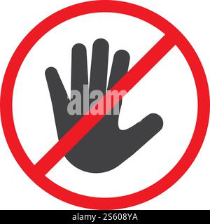 Hand blocking logo Stop Icon vector template Stock Vector