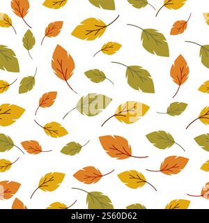 Autumn leaf seamless background wallpeper vector illustration Stock Vector