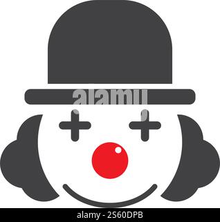 Clown character ilustration in flat design vector Stock Vector