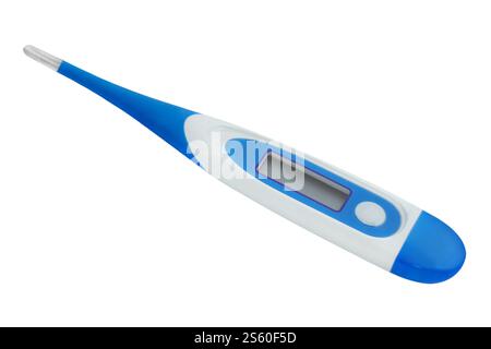 Blue Digital Clinical Thermometer isolated on white background Stock Photo